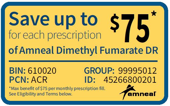 Copay card for Dimethyl Fumarate