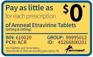 Copay card for Etravirine Tabs